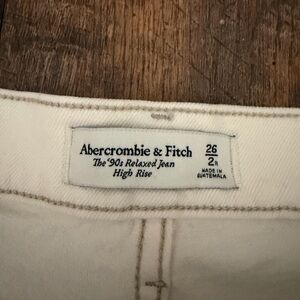 Abercrombie & Fitch Women's Off-White High Rise Jeans